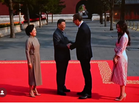 Predsednik Srbije Vučić na paradi u Pekingu